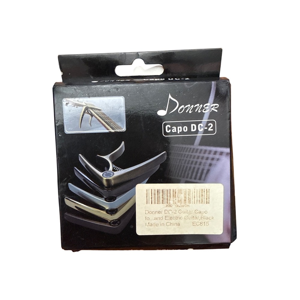 Donner DC-2 Guitar Capo for Acoustic and Electric Guitar Black Zinc Alloy DC2
